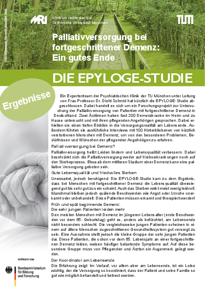 Ein zweiseitiger Flyer liefert die Ergebnisse der EPYLOGE Studie